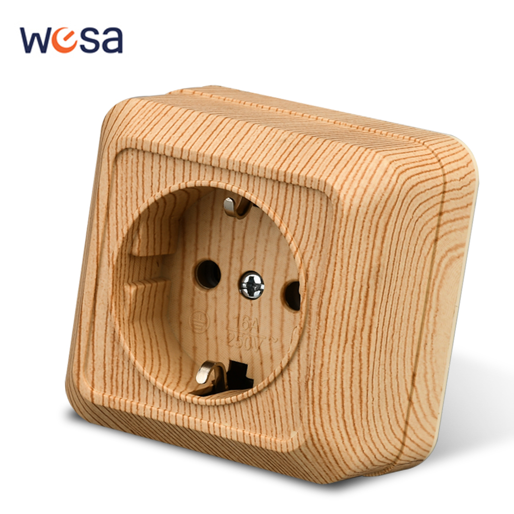 Outdoor Power Solutions - WESA Wood Wall Surface Socket Plug