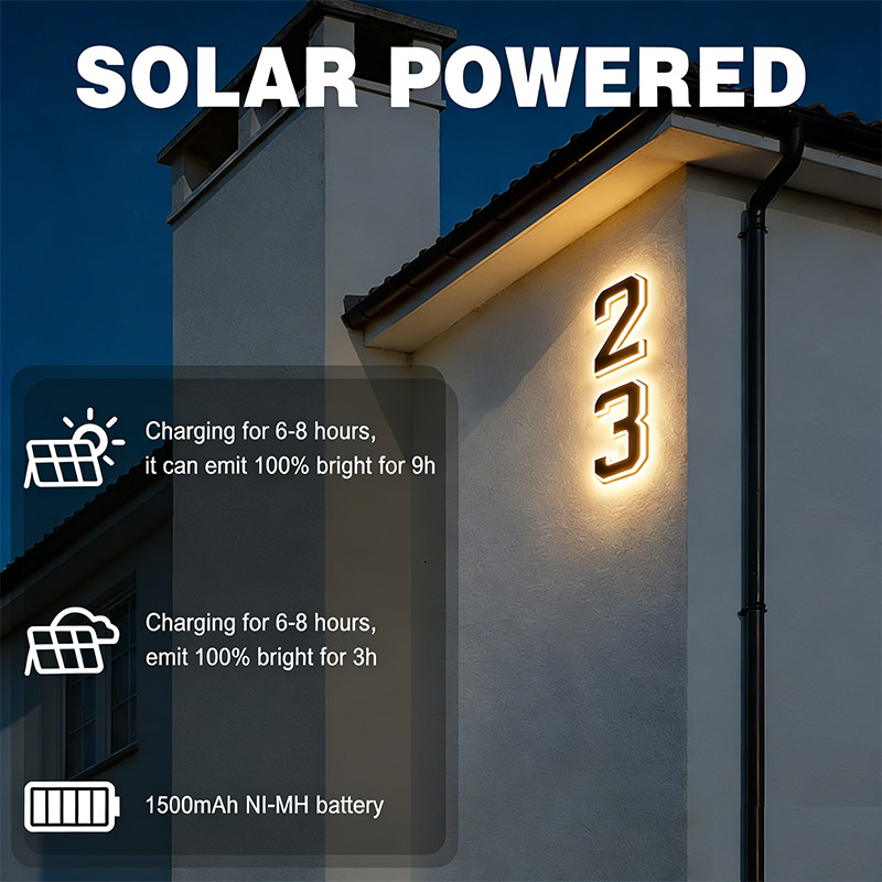 Solar Powered House Number Sig - đánh giá và giá Outdoor Power Number