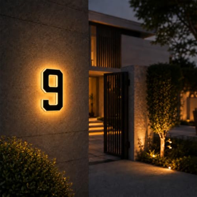Solar Powered LED House Number - đánh giá và giá Outdoor Power Number